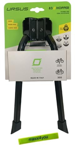 maxxi4you Ursus Hopper - Supporto doppio per bicicletta da 28 pollici, con nastro catarifrangente, colore: Nero