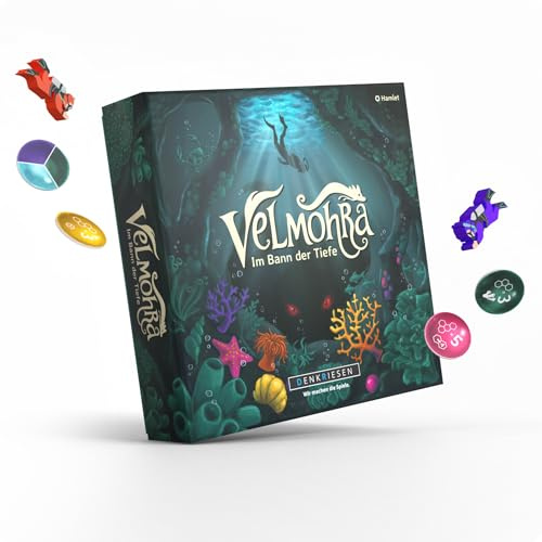 DENKRIESEN – Velmohra „Im Bann der Tiefe“ | Spannendes Taktik- & Familienspiel | 1–4 Spieler | Ab 10 Jahren | ca. 40 Min Spielzeit | Strategiespiel mit Meeresthema & Abenteuern
