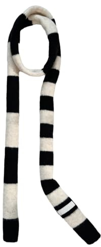Kashmirscarf， Stickad ullhalsduk for kvinnor, flerfärgad, 170x12 cm(Black)