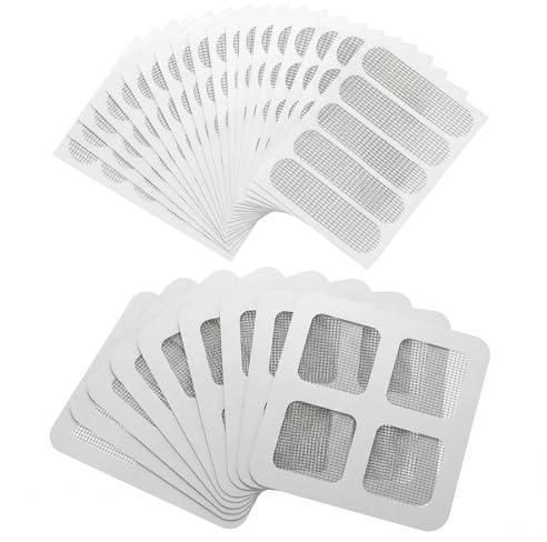 100 pezzi setaccio per capelli per doccia, setaccio per capelli, filtro per capelli per docce, setaccio per scarico per capelli per cucina e bagno, con 50 pezzi di adesivi per setaccio per scarico