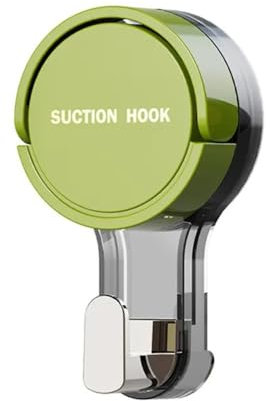 Ganchos con ventosa resistentes y reutilizables, resistentes al agua, para ducha, cocina y hogar: ganchos mágicos para vacío, para azulejos, vidrio, puertas, extraíbles y versátiles (verde)