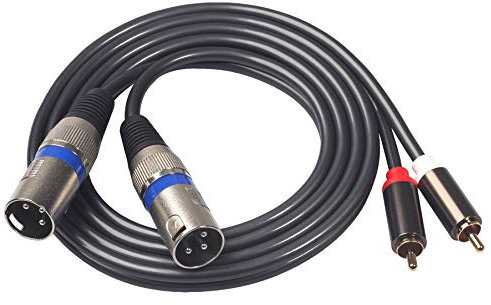 RETYLY Cavo Da 1,5 M Dual Rca Maschio un Xlr Maschio 2 Xlr un 2 Spina Rca Adattatore Audio Stereo Ad Alta Fedeltà per Altoparlante Miniphone