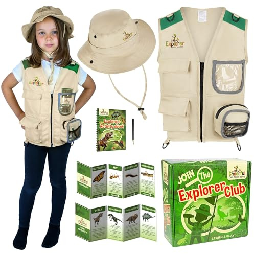 Cheerful Children Toys Explorer Costume Kids, Zookeeper Set Ages 3-7, Green