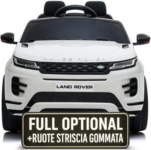 TOYSCAR Macchina Elettrica per Bambini Range Rover Evoque Full Optional Auto Elettrica per Bambini Telecomandata Sedile in Pelle Porte Apribili Doppio Motore Elettrico 12V (Bianco)
