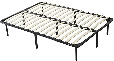 King of Dreams Jacky - Solide et Confortable Sommier 120x190 x 29 cm Cadre a Lattes + 9 Pieds en Metal - epaisseur du Metal +/- 1,2 mm 2 x 14 Lattes en 9mm