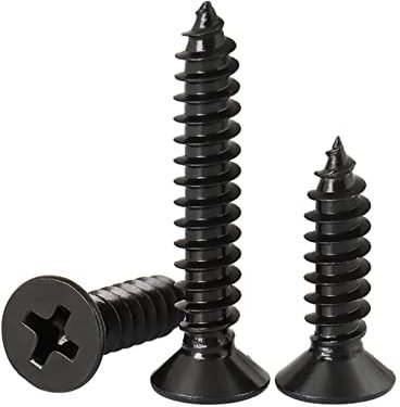 MOOPW Testa piatta Viti in legno - 304 Acciaio inossidabile Zincato nero Testa a croce Svasata Piccola Vite Autoperforazione Viti autofilettanti m2 m2.6 m3 m4 m5 m6