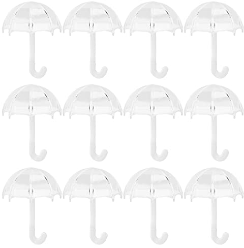 12 Pcs Boîtes à Bonbons en Forme de Parapluie, Boîte à Bonbons en Plastique Conteneur Bocaux Transparents Boîtes de Cadeau de Mariage Boîte de Faveur Fête à Remplir Bonbons Décorations Faveurs(Blanc)