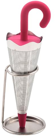 Teeei Regenschirm - Teesieb Für Losen Tee | Kleine Feinmaschige Teesiebe | Niedlich Und Praktisch Wiederverwendbares Tee-Ei In Regenschirmform Mit Abtropfschale | Für Teetassen, Tassen Und Teekannen