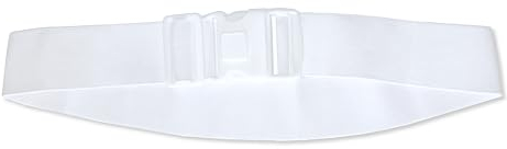 Stilux® Ceinture Ihram pour Hadj & Omra, Ceinture blanche élastique invisible avec boucle plate, taille ajustable pour hommes et enfants