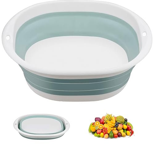 Shunshi Collapsible Wash Bowl, Retractable Portable Hand Wash Basin for Kitchen, Camping, Hiking, and Motorhome, Durable Plastic Water Tub, Easy Storage and Transport(5.5L)