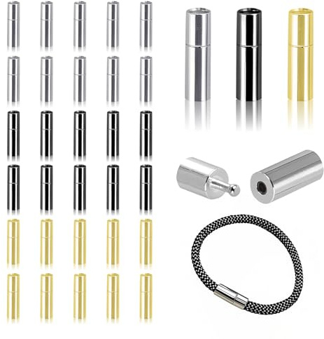 MOAMUN 30 Pezzi Chiusure per Braccialetti, Forti Magnetici per Collane, Chiusure Braccialetti Durevoli per Braccialetto Fai Da Te Collana Braccialetto Cavigliera Gioielli (4MM)