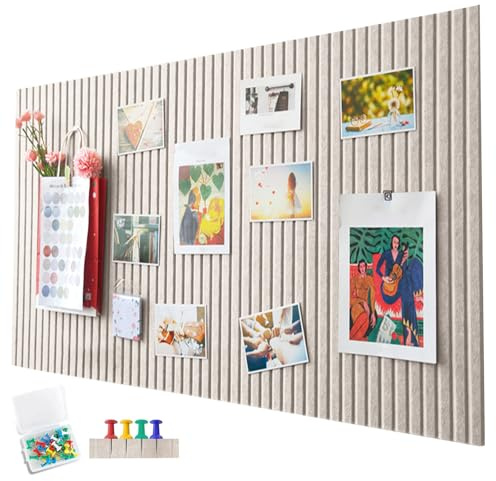 Penbinmall Grande plaque en liège de 60 x 40 cm - Tableau d'affichage décoratif en liège recouvert de feutre - 0,9 cm d'épaisseur - Tableau photo pliable avec ruban adhésif autocollant - Tableau de