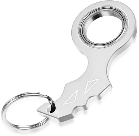 Tyqour Nyckelring spinner nyckelring bärbar fingersnurra nyckelring ring leksak för fingerträning, unisex och vuxna ångestlindring nyckel spinnare (vit)