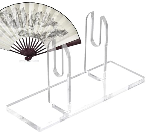 Tisujune Support Pour Éventails Pliants,Support de Rangement pour Éventail Portable en Acrylique - Présentoir Clair pour Accessoires de Spectacle à Domicile et Organisateur d'Outils Pliants de