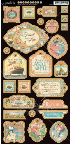 Graphic 45 Come Away with Me Decorative Chipboard