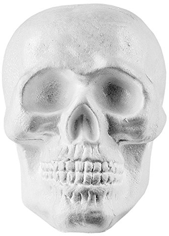 Ideen mit Herz Styropor-Totenkopf, 20cm x 19cm | Deko-Totenschädel, Styropor-Rohling für verschiede DIY Ideen | Halloween-Deko, Gothic Skull