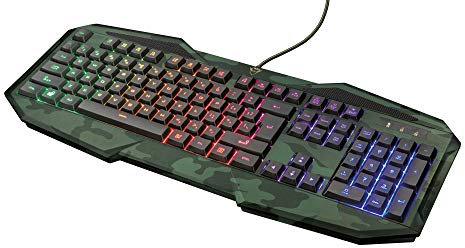 Trust Gaming Gxt 830Rw-C Avonn Tastiera Da Gioco Illuminata, Layout Italiano, Camo