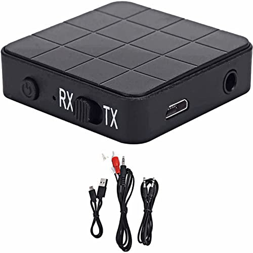 Bluetooth 5.0 ljudsändare/mottagare, 2 i 1 bärbar 3,5 mm trådlös ljudadapter för dator, bärbar dator, stereoanläggning, headset, smartphone, MP3-spelare, CD