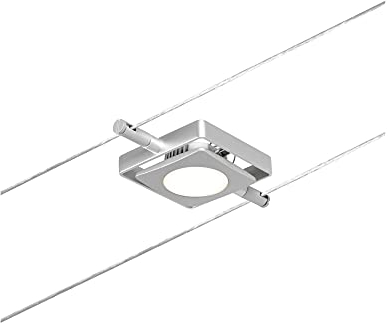 Paulmann 94421 CorDuo LED sistema de cable proyector MacLED DC incl. 1x4,5 W extensible cromo mate, cable metálico cromado 3000 K