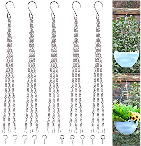 Glarks 5 Stück 40,6 cm 3 Leinen Metallketten Haken Aufhänger (50,8 cm Ketten mit Haken)