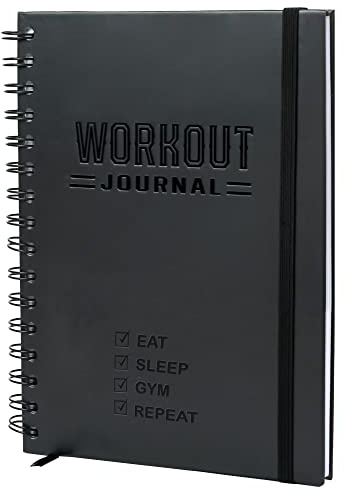 Nextnoid Hardcover Fitness Journal Workout Planner for Men & Women - A5(5.7 x 8.3) Sturdy Workout Log Book to Track Gym & Home Workouts