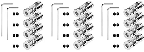 jklashfi 12 paquets de 4 mm à 4 mm en acier croix articulé cardan raccords de cardan modèle rotatif à faire soi-même accessoires d'arbre moteur