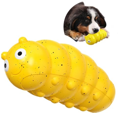 GUIASIPULE Unzerstörbar Quietschen Hundespielzeug für Aggressive Kauer, Lebensmittelqualität Material Hund Kauspielzeug, Tough Durable Hundespielzeug für Mittelgroße große Rasse (Gelb)