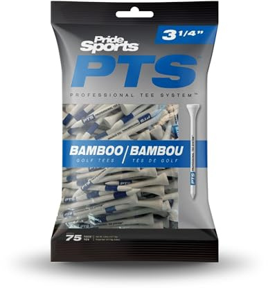 Pride 2024 Professional Tee System (PTS) Bamboo Golf Tees - 4 Different Sizes (3 1/4 / 83mm)
