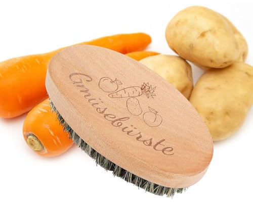 SEPGLITTER Gemüsebürste, 11 * 6cm Spülbürste Holz Gemüsebürste Holz für Kartoffeln Karotten Obst, Küchenbürste aus für Gemüse und Obst