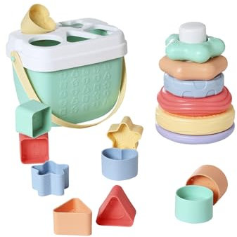 VERTBAUDET Coffret Boite à Formes et Tour à empiler Multicolore TU