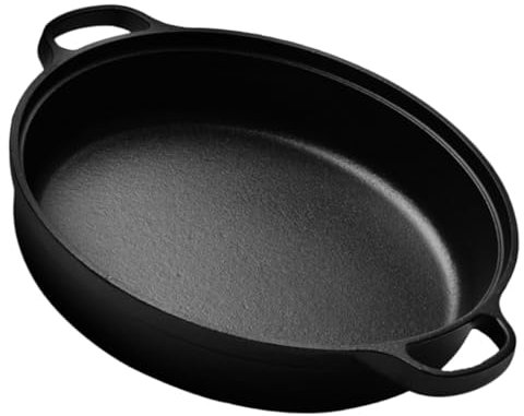 Cabilock Pentola in Ghisa Fondo Piatto Pentola Per Stufati e Cucinare Per Cucinare Casa Aperto Resistente e Facile Da Pulire