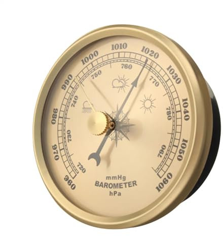 Baromètres Home - Baromètre Météo, Baromètre Classique | Décoration Murale De La Station Météorologique À La Maison À Usage Mutial, Mange De Pression À L'air 70 Mm Pour Le Support Mural Hygromètre De