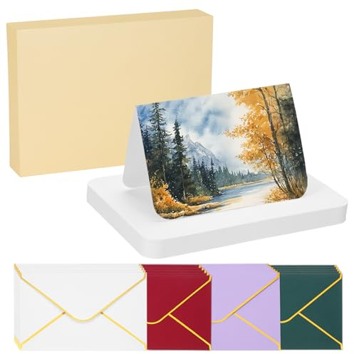 PATIKIL 20 Sets Cartes Aquarelle naturel Coton 140lb/300 GSM Boîte Jaune | Multicolores pour Peinture Artistiques, Cartes Postales Coins Arrondis, Format Pliable 4x6 Pouces