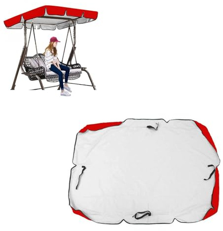 Tela Oxford Recubierta De Plata 600D Toldo Balancin De Jardin Resistente ai Viento Y ai Desgarro Toldo Columpio para Hamaca,red-195 * 125 * 15cm