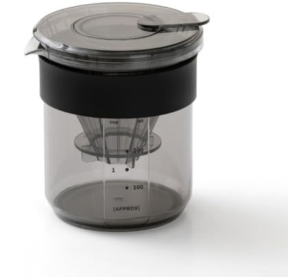 Cafetera de vertido, jarra de vidrio de borosilicato de 430 ml con escala, cafetera de goteo para el hogar, viajes, camping