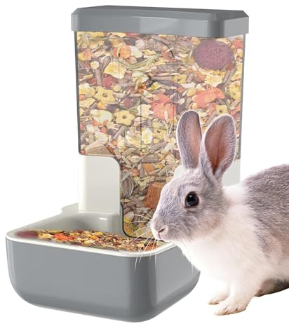 Bunny Food Dispenser - Ciotola di alimentazione automatica, grande di stoccaggio | Contenitore di capacità durevole per cminchilla furetto piccione riccio