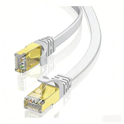 Générique Câble Ethernet 3 mètres, Câble Internet Haut Débit Cat 8, Câble Réseau LAN Plat, 40 Gbps 2000 MHz avec Connecteur RJ45 pour Routeur, Modem, Télévision, plus Rapide que le Cat7