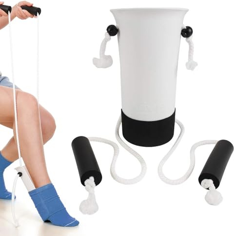 KINDLUME Enfile Chaussette, Enfile Bas de Contention, Enfile Chaussettes de Contention, Appareil pour Mettre les Chaussettes, avec Cordon Réglable, pour Personnes Âgées, Aide à l'Autonomie