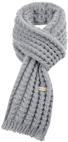 Grevosea Kids Knitted Scarf, Winter Fashion Solid Color Toddler Baby Warm Neck Wrap for Girls Boys 150 * 20cm/59.1 * 7.87inch (Grey)