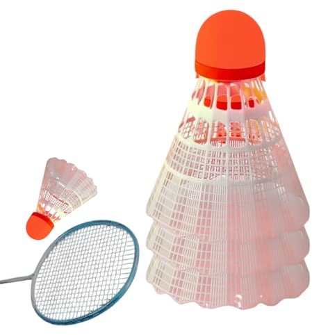 Generisch 3 pelotas de bádminton, cocks de transbordador de bádminton luminoso, cabezal de espuma de nailon, entrenamiento al aire libre, juego de césped y playa, diseño luminoso, visibilidad nocturna