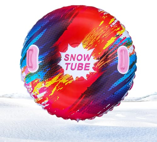 Slittino Gonfiabile - 85 cm Giocattolo da Slittare Resistente al Freddo | Slittino Gonfiabile a Tubo con Maniglie | Per Attività All'aperto Sci Divertimento Sportivo Ragazzi Ragazze E Attività Familia