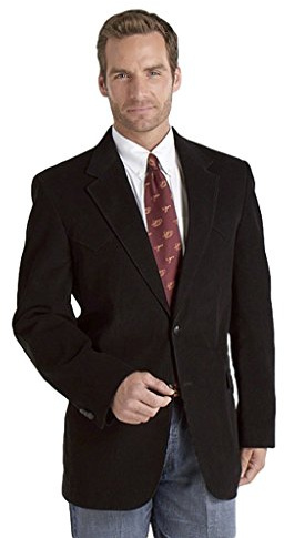 Circle S Men's Corduroy Sport Coat Short, Reg, Tall Black 48 R