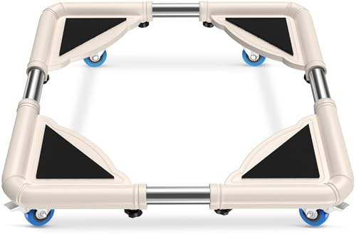 Spacecare - Monopattino mobile con 4 ruote bloccabili, carrello regolabile per lavatrice, supporto per frigorifero