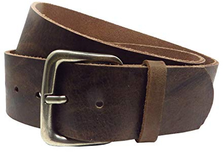 Kollektion Chrissys-in Ledergürtel dunkel braun 5 cm breit Büffelleder aus eigener Fertigung (95Bundweite)