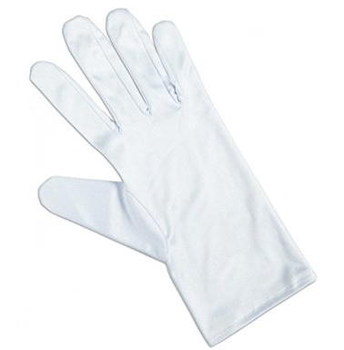 Guanti presentazione HELI taglia M per orologi, gioielli, collezionisti bianco 100% cotone