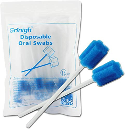 Grinigh 90pcs Cotton Fioc Bastoncini Morbidissimi Oral Swap Care Usa E Getta Spugna Tampone Di Pulizia Schiuma dentale per uso medico Bocca orale-Blu