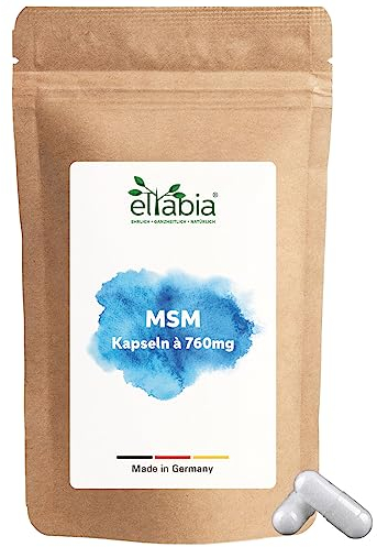 MSM Kapseln 200 Stück | Hochdosiert 2280mg Tagesdosis organischer Schwefel | Premium Methylsulfonylmethan ohne Zusätze | Vegan
