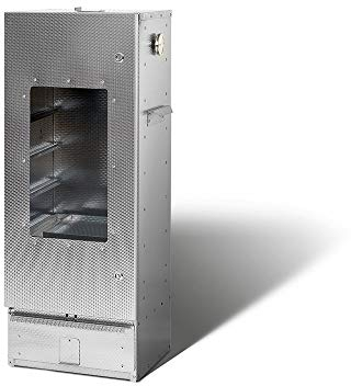 Smoki Räucherofen aus geprägtem Stahl mit Sichtfenster: 100cm hoch