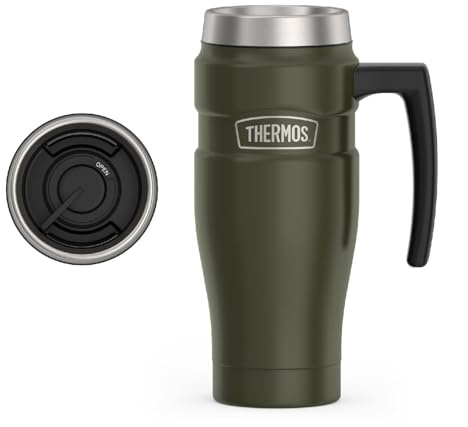 Thermos Stainless King 16 Ounce Travel Mug, Army Green