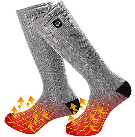 Calcetines Calefactables para Hombres y Mujeres,7.4V 2200MAH Electrónica Baterías Recargable Calcetines de Algodón Cálido Invierno,Esquiar Motocicleta Ciclismo Caza Calcetines Calentar Los Pies